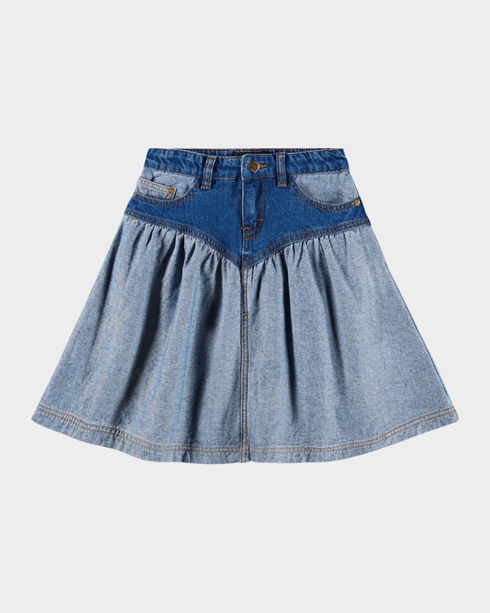 Girl's Becca Two-Tone Denim Skirt, Size 3T